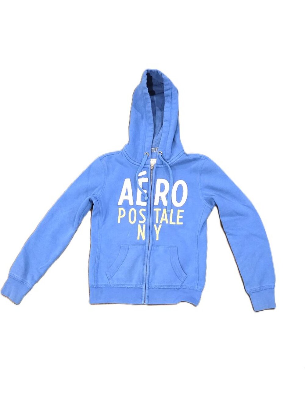 Juniors Aeropostale XS Full Zip Blue Hoodie Sweatshirt Love Jacket Winter Fall